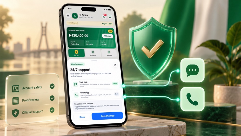 Kardora official support screen with account safety and proof review symbols